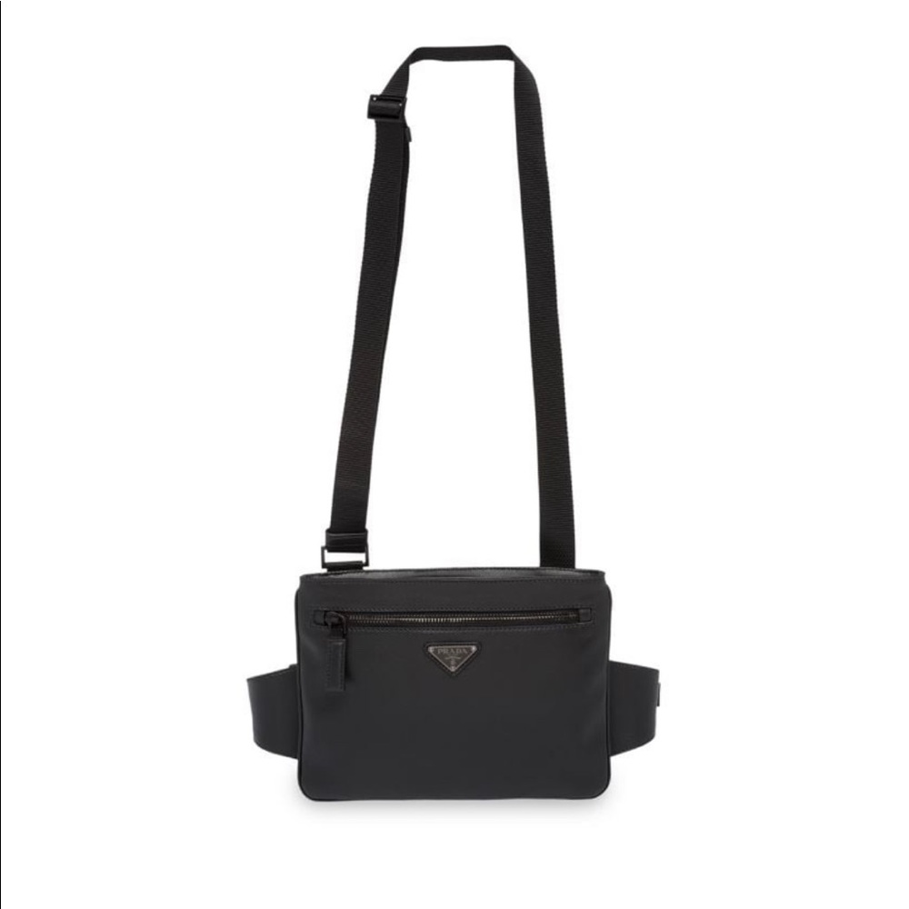 Prada Logo Plaque Harness Body Fanny pack